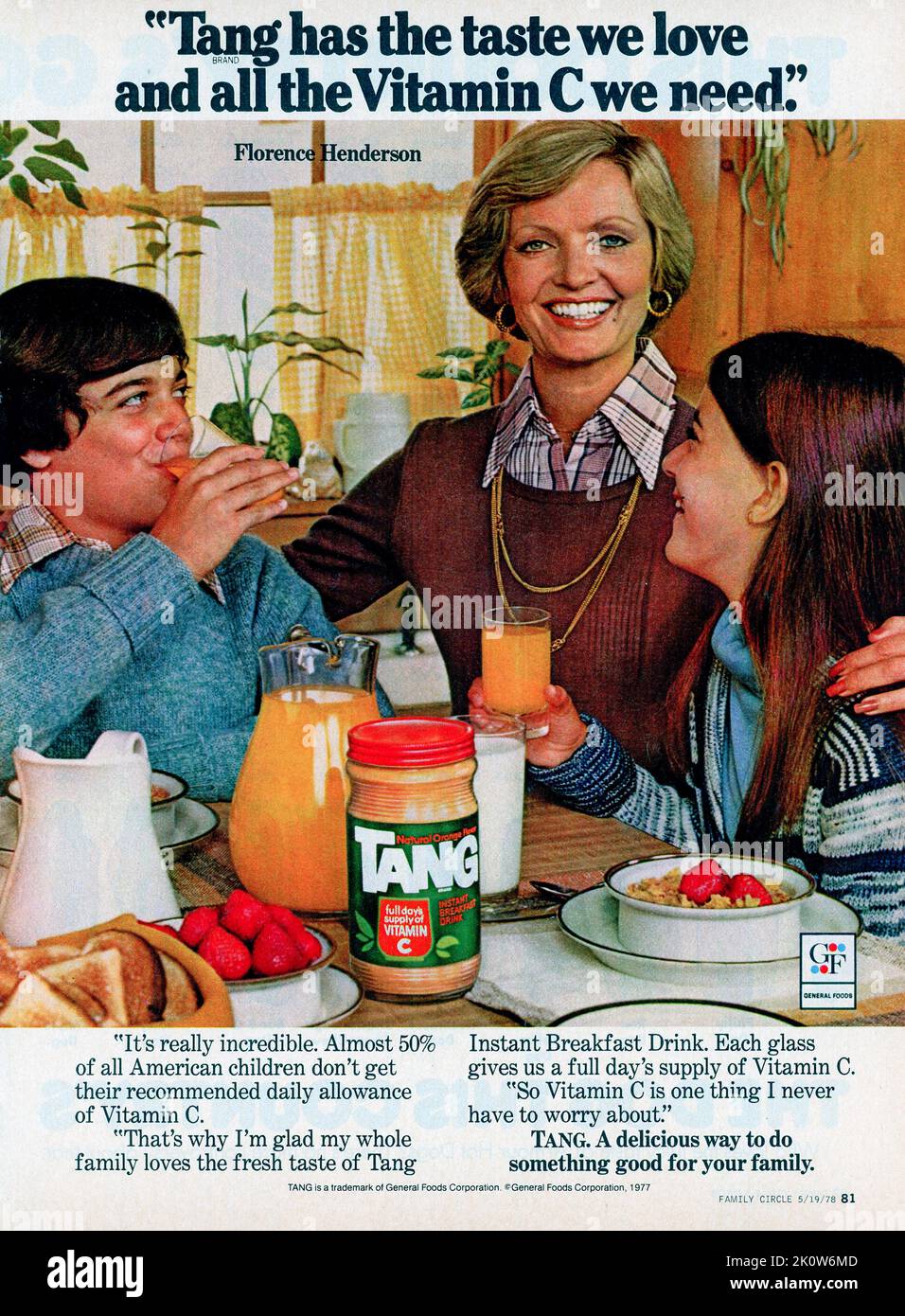 Vintage 19 May 1978 'Family Circle' magazine advert, USA Stock Photo