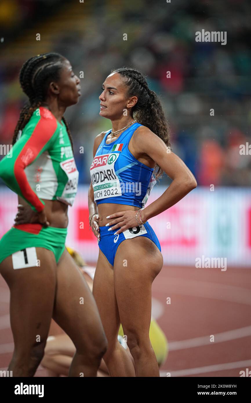 Dalia Kaddari participating in the 200 meters of the European Athletics ...