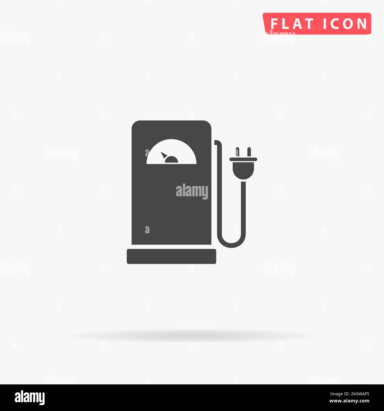 Charging station flat vector icon. Hand drawn style design illustrations. Stock Vector