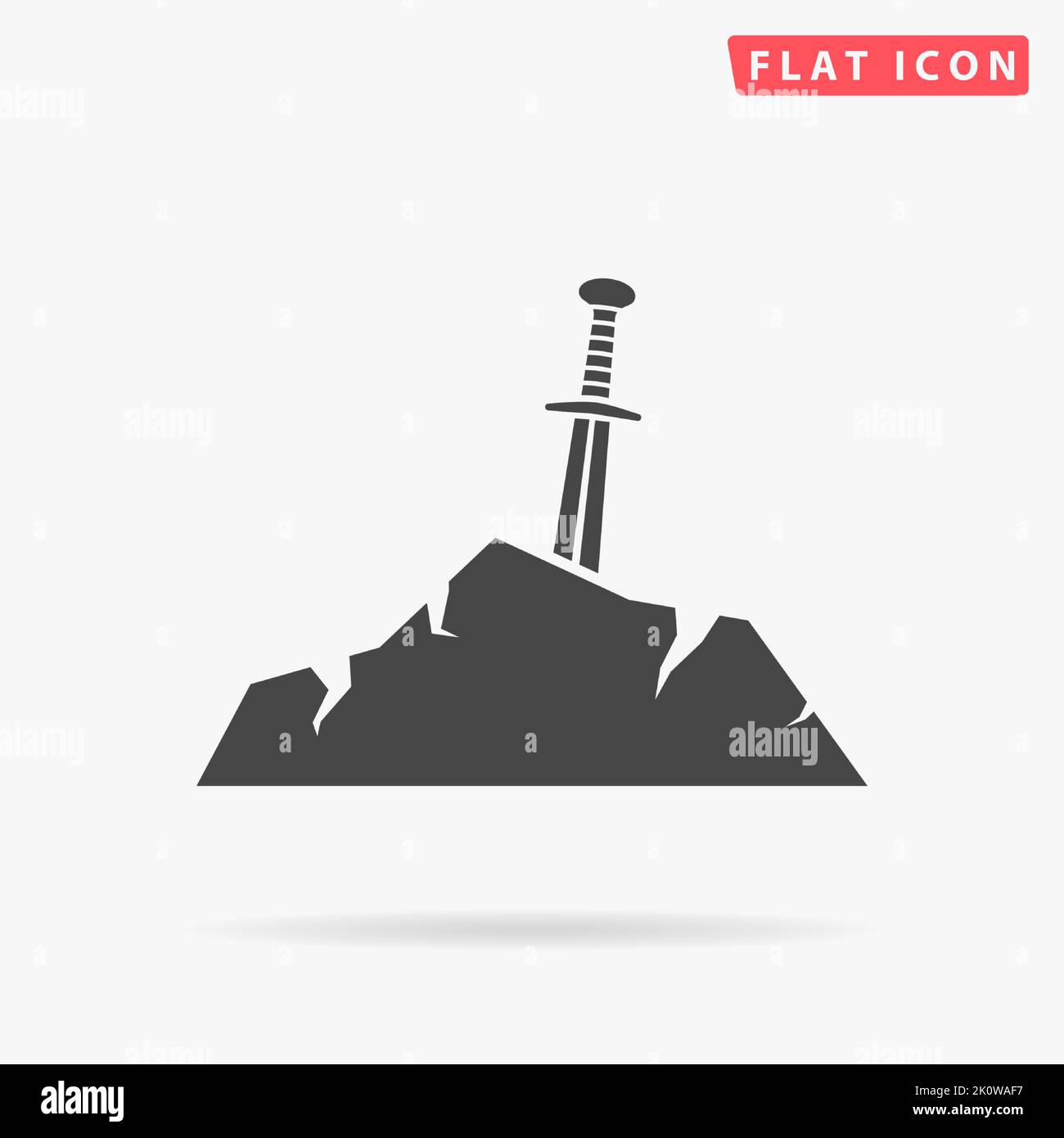 Excalibur flat vector icon. Hand drawn style design illustrations. Stock Vector