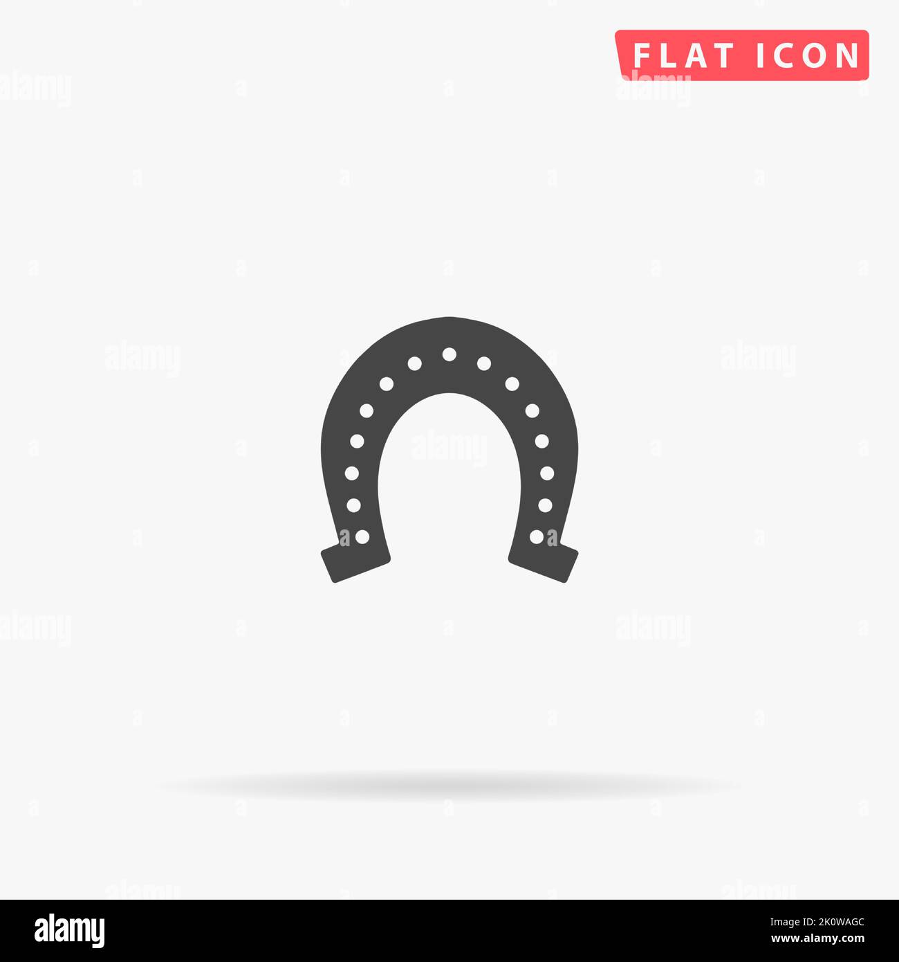 Horseshoe flat vector icon. Hand drawn style design illustrations. Stock Vector