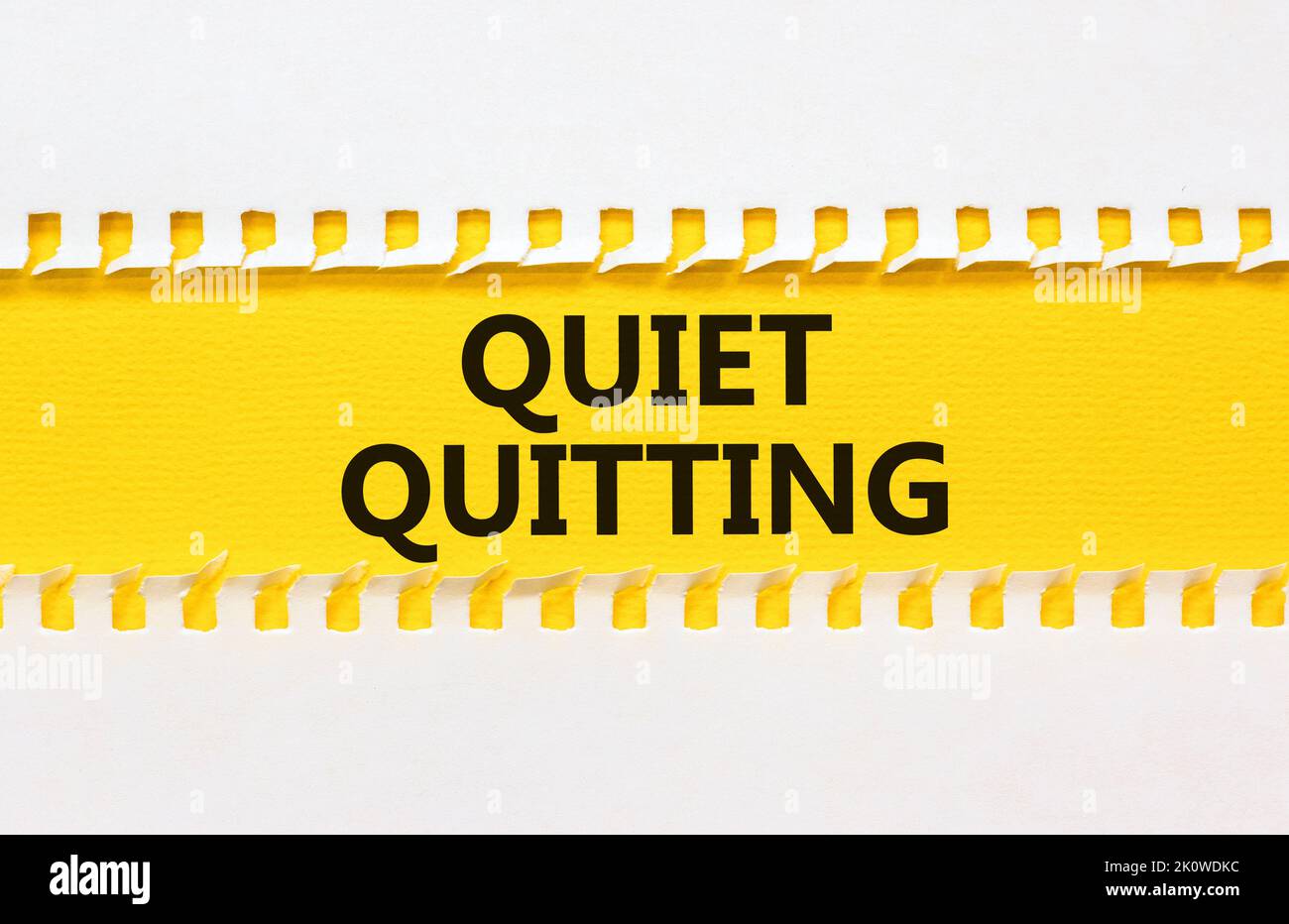 Quiet quitting symbol. Concept words Quiet quitting on yellow and white