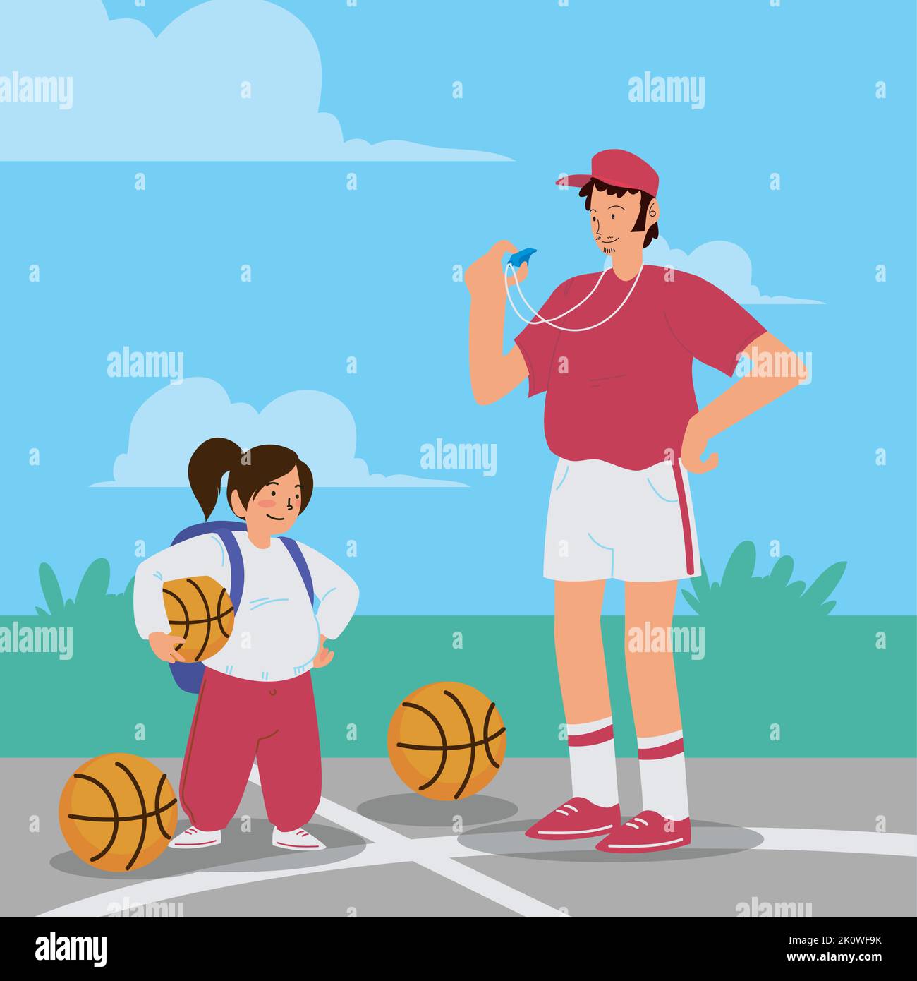 gym class teacher and a girl Stock Vector Image & Art Alamy