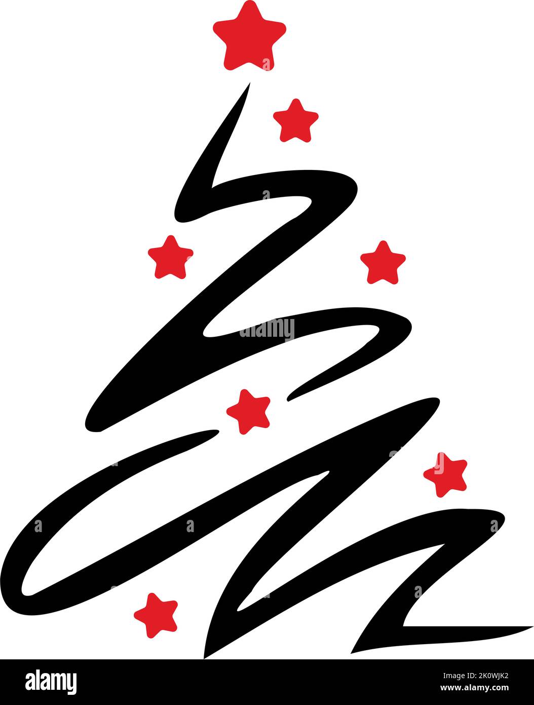 Abstract drawing of a Christmas tree on a white background - Vector ...