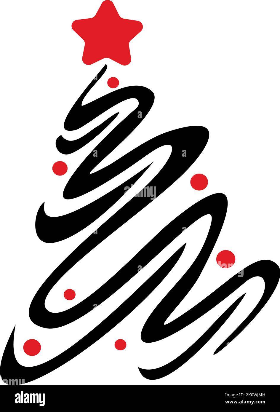 Abstract drawing of a Christmas tree on a white background - Vector ...