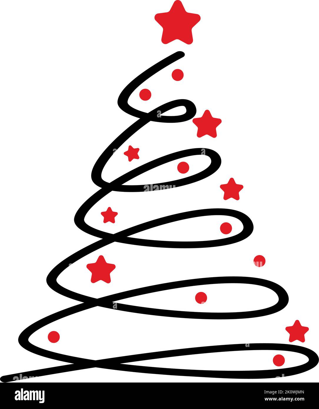 Abstract drawing of a Christmas tree on a white background - Vector ...