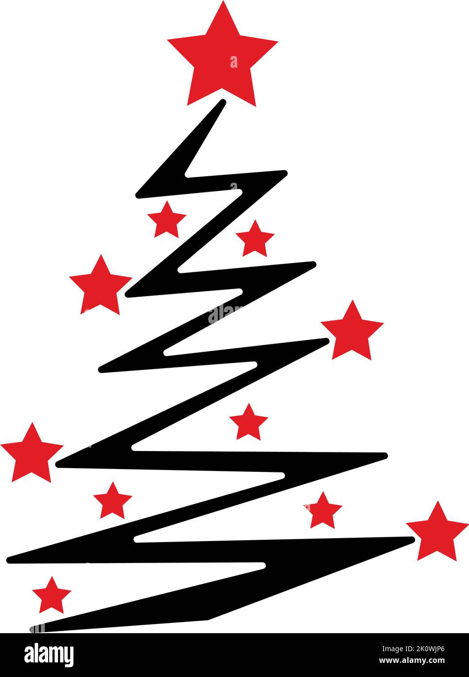 Abstract drawing of a Christmas tree on a white background - Vector ...