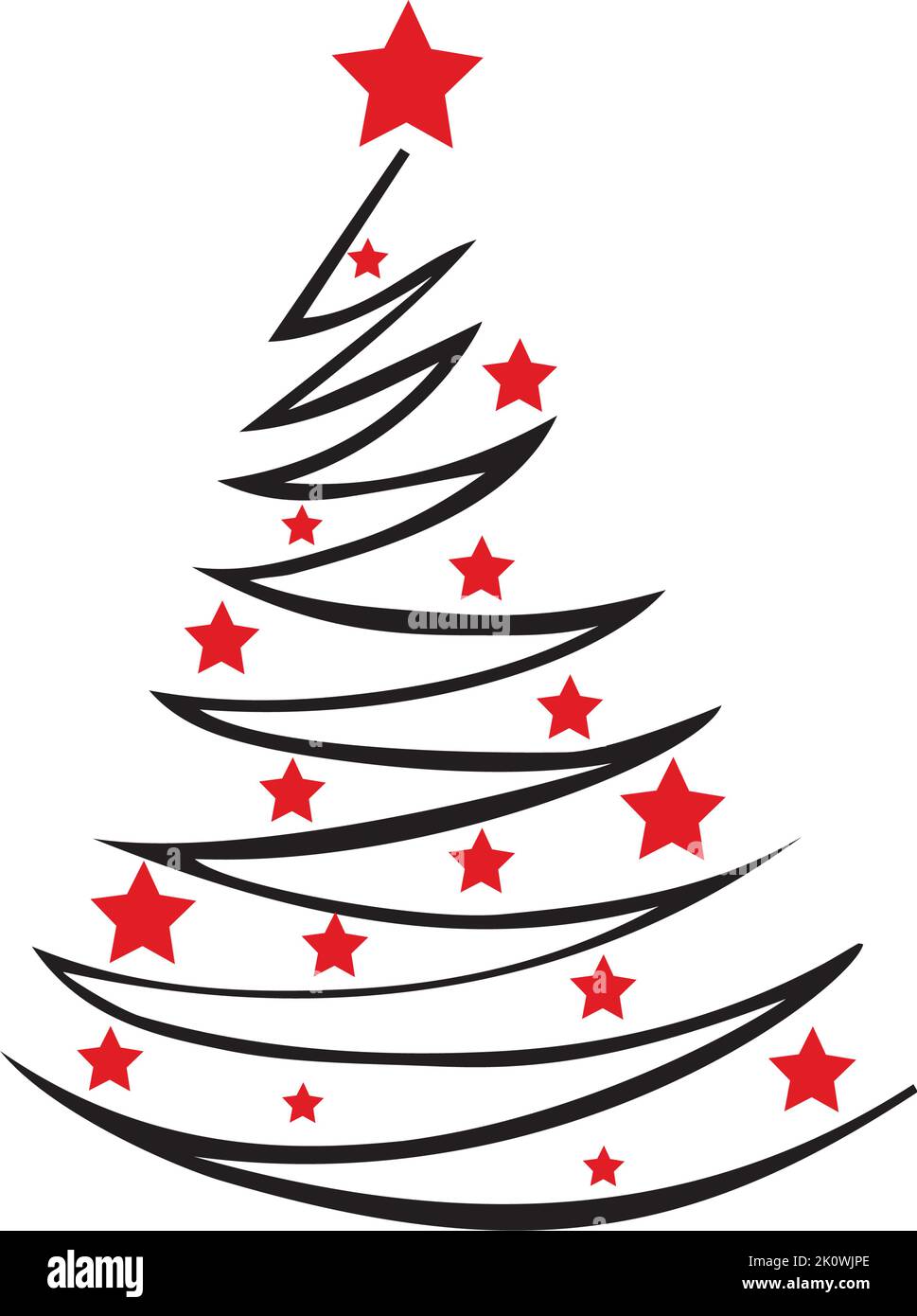 Abstract drawing of a Christmas tree on a white background - Vector ...