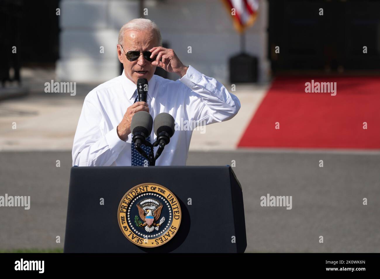 United States President Joe Biden speaks during an event celebrating