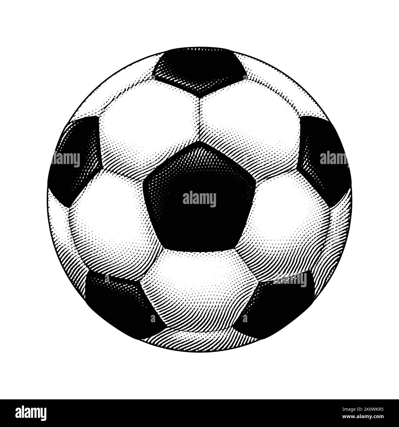 Illustration of Scratchboard Engraved Soccer Ball Stock Vector Image