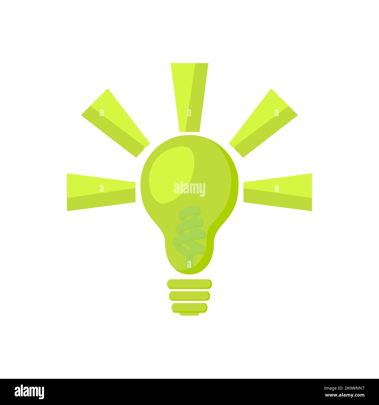 Green light bulb electricity icon logo eco bio flat. Renewable energy