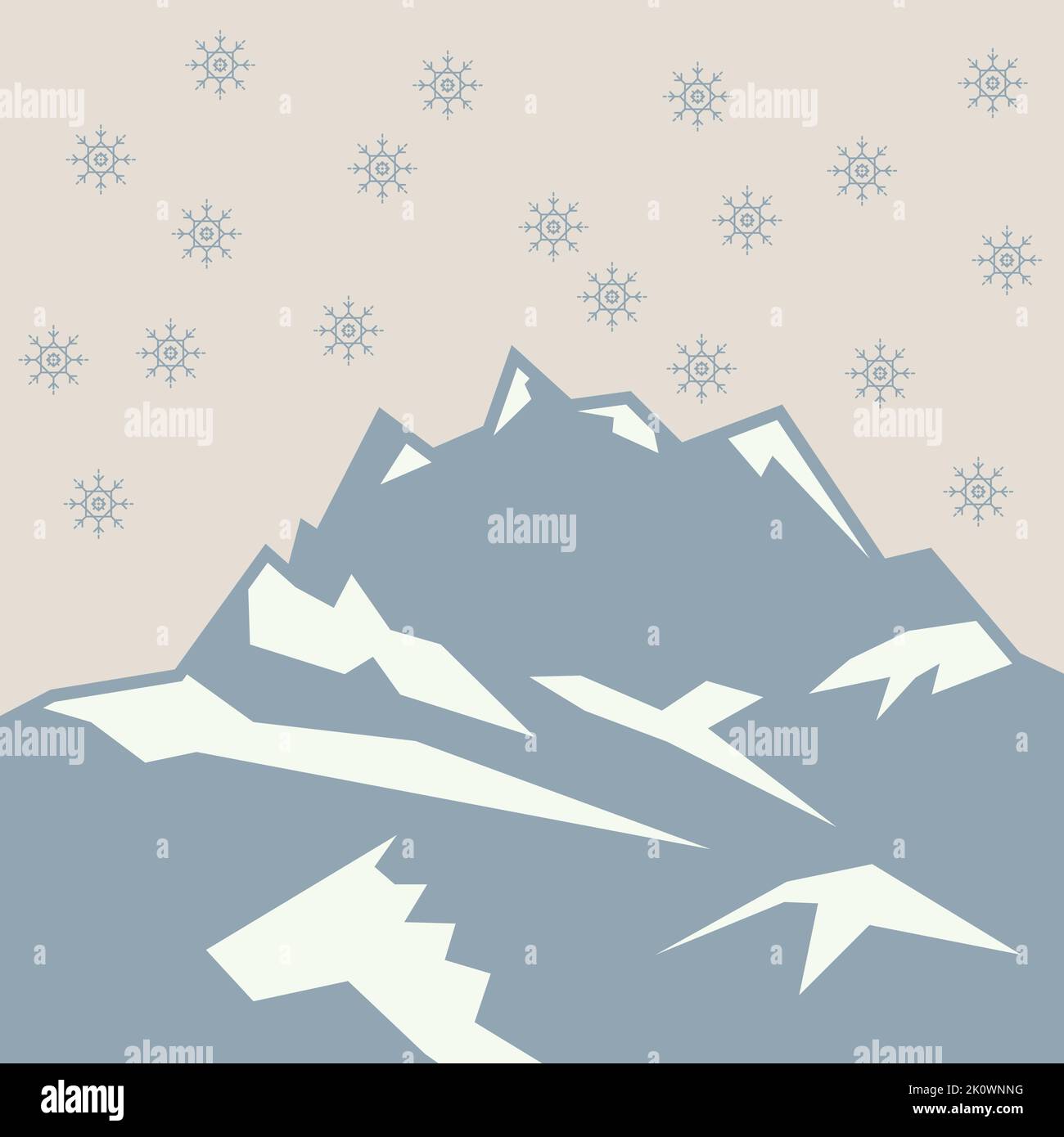 A snowflake pattern with mountain - perfect for background Stock Vector ...