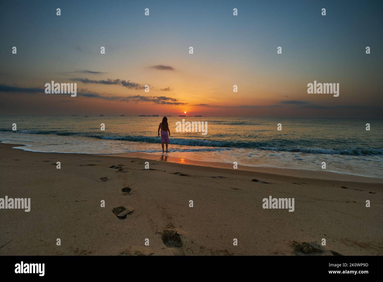 beautiful sunrise on a calm sea Stock Photo - Alamy