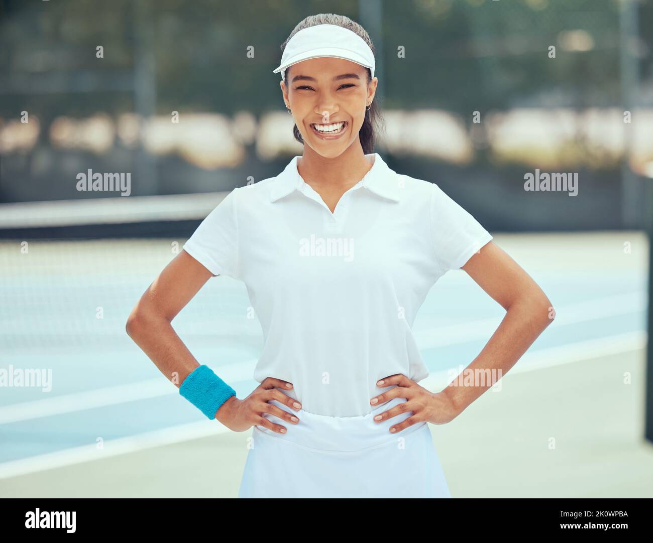 Tennis, fitness and portrait of sports woman with training, exercise
