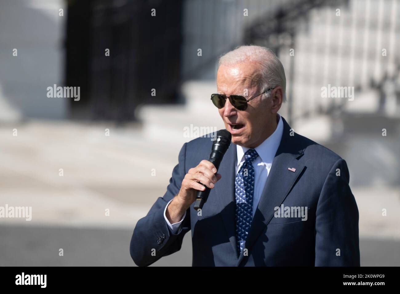 United States President Joe Biden speaks during an event celebrating