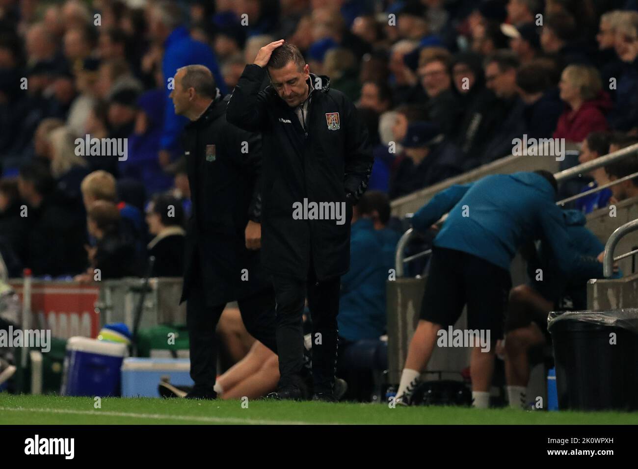 Northampton Town manager, Jon Brady seen during the Sky Bet League 2 match AFC Wimbledon vs Northampton Town at Cherry Red Records Stadium, Merton, United Kingdom, 13th September 2022  (Photo by Carlton Myrie/News Images) Stock Photo