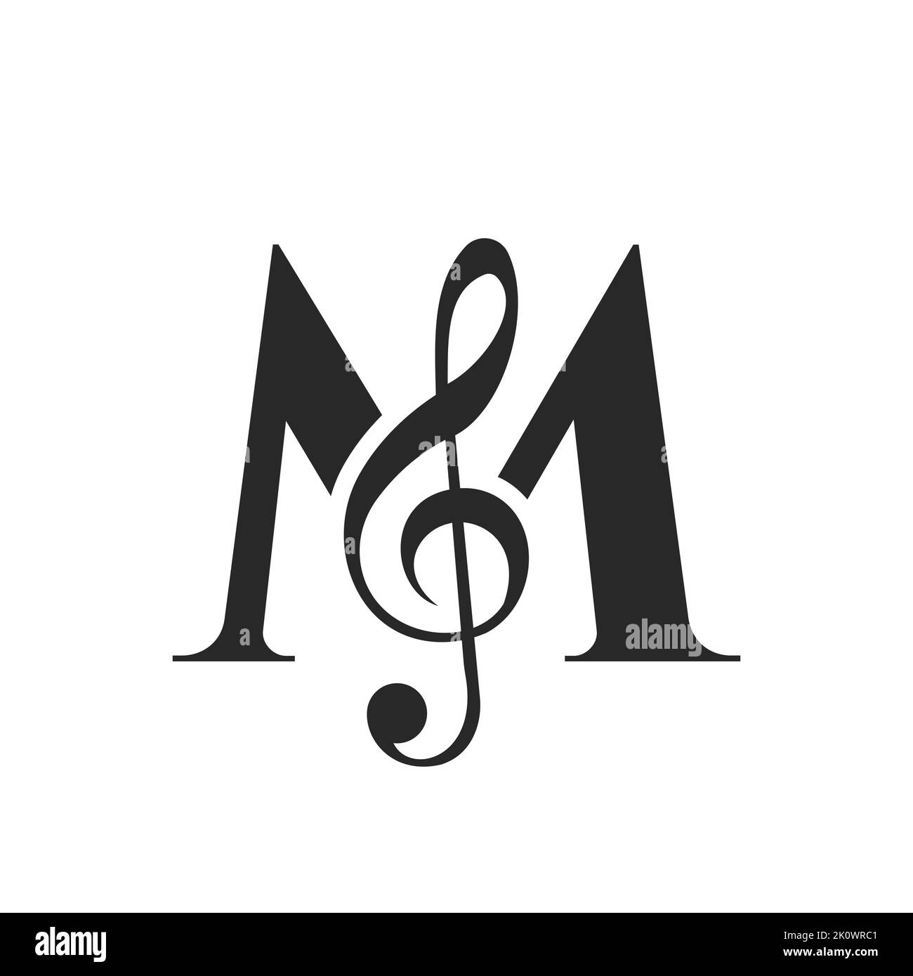 Initial Letter M Music Logo. Dj Symbol Podcast Logo Icon Vector Template Stock Vector