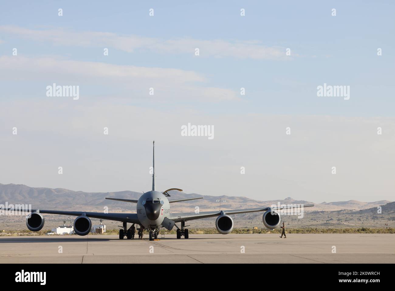 A KC135 Stratotanker from the 151st Air Refueling Wing arrives at