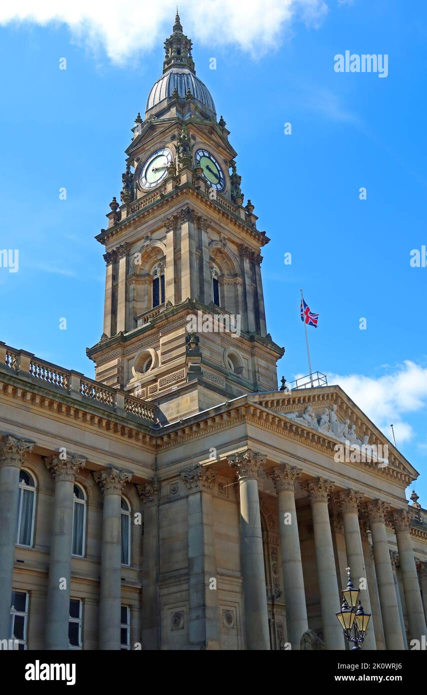 Bolton Town Hall, Victoria Square, Bolton, designed by by William Hill of Leeds and George Woodhouse of Bolton, Greater Manchester, England, BL1 1RU Stock Photo