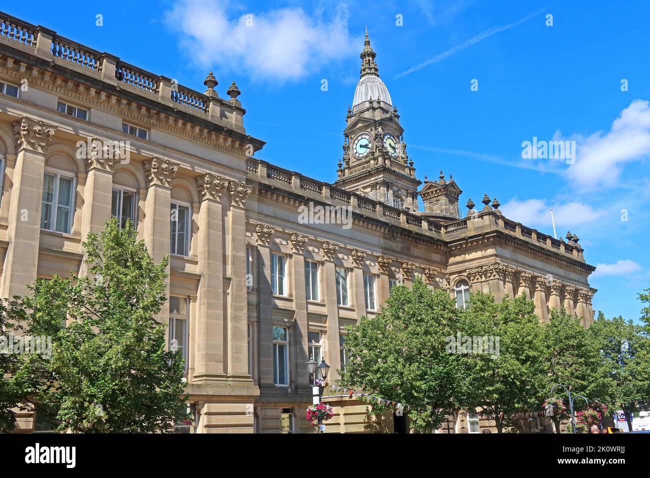 Bolton Town Hall, Victoria Square, Bolton, designed by by William Hill of Leeds and George Woodhouse of Bolton, Greater Manchester, England, BL1 1RU Stock Photo