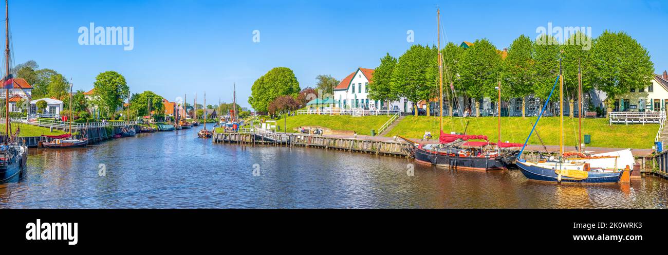 Old Marina in Carloinensiel, East Friesland, North Sea, Germany Stock Photo