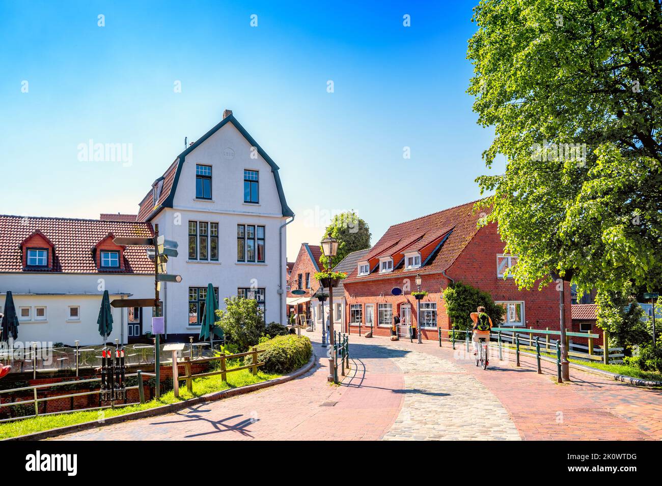 Historical city of Greetsiel, Krummhoern, North Sea, Germany Stock Photo