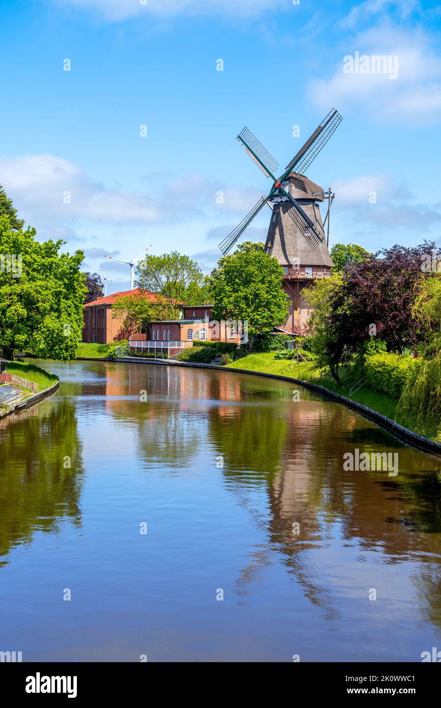 Mill in Hinte, Aurich, Lower Saxony, Germany Stock Photo