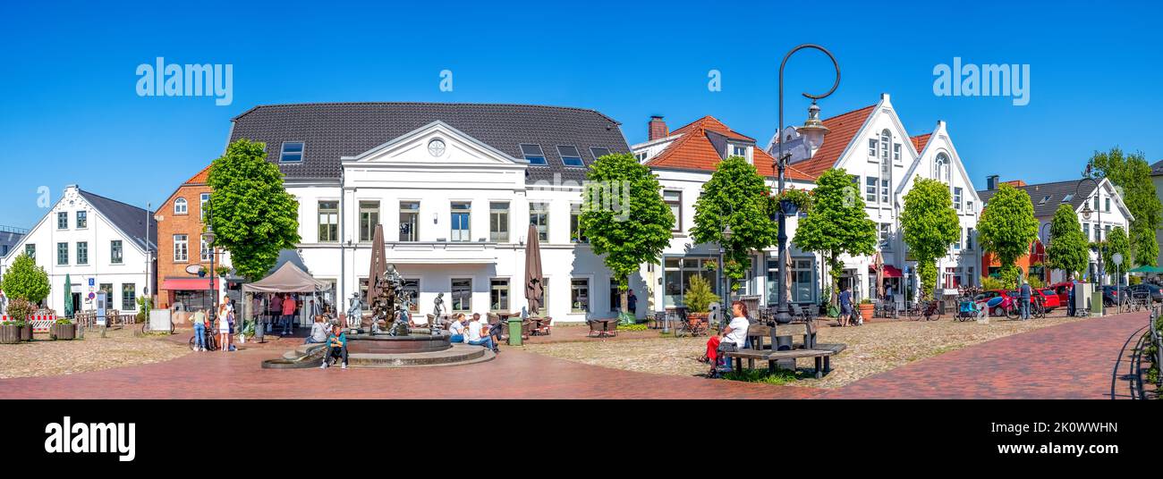 Old Market in Jever, East Friesland, North Sea, Germany Stock Photo