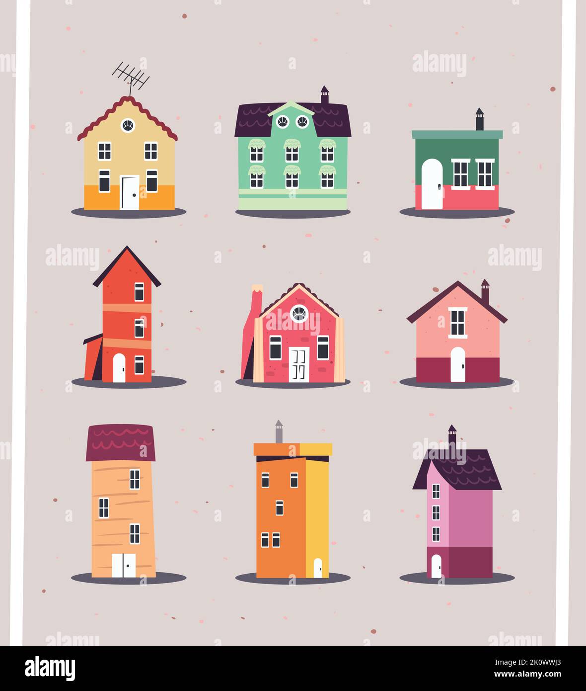 flat houses set Stock Vector Image & Art - Alamy