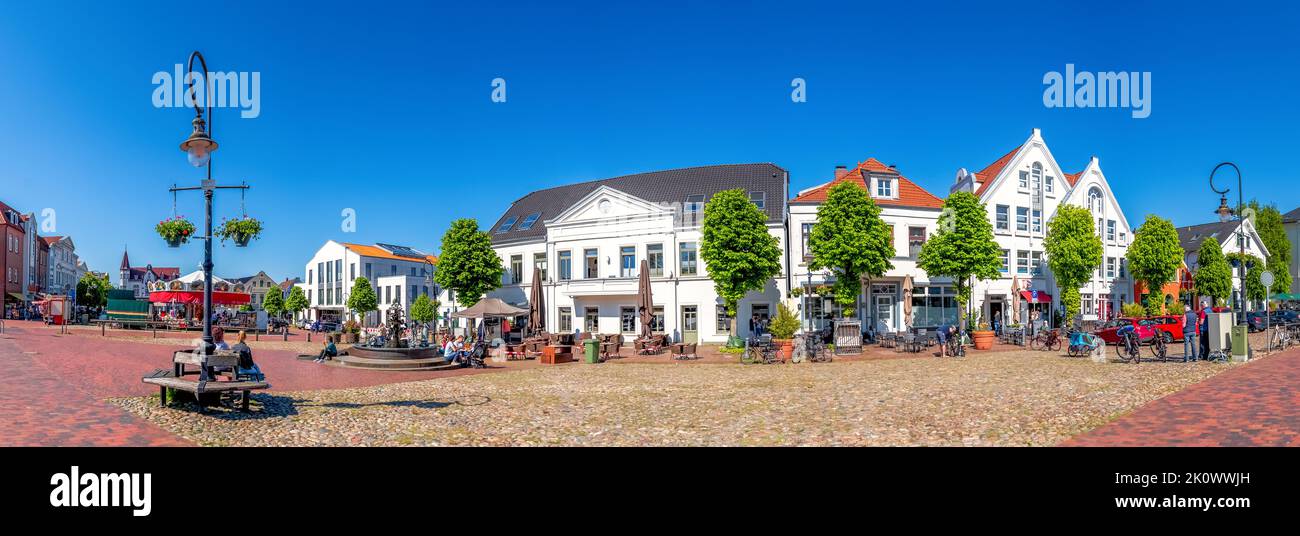 Old Market in Jever, East Friesland, North Sea, Germany Stock Photo
