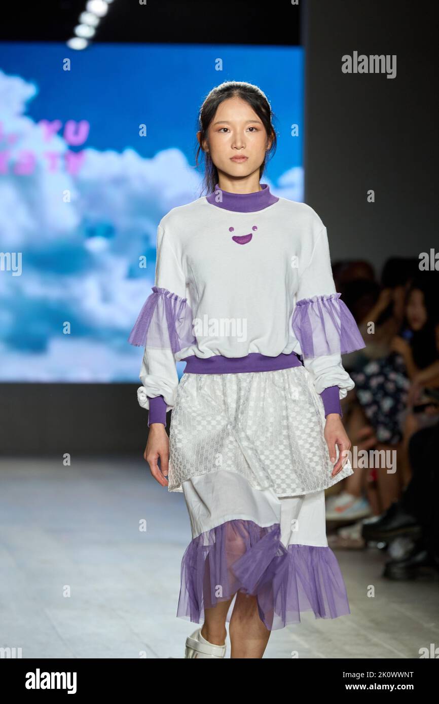 New York, NY, USA. 11th Sep, 2022. Alex S. Yu presents his runway ...
