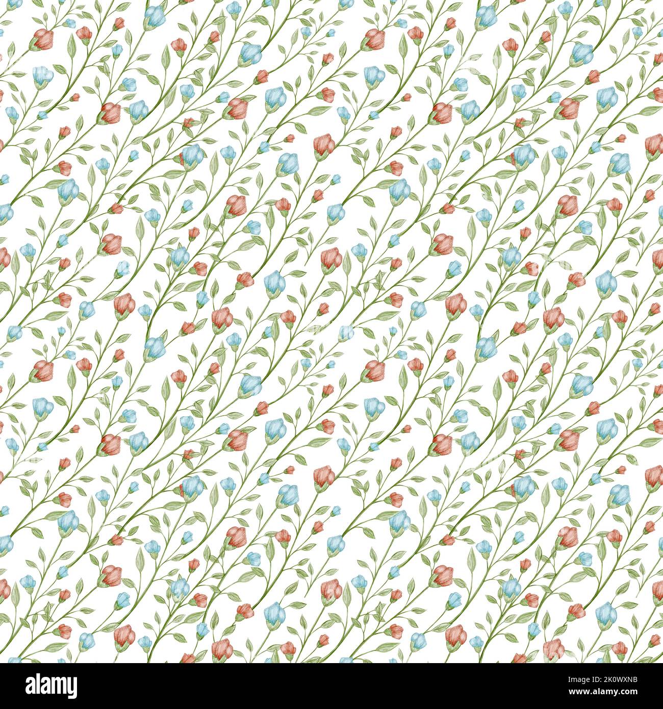 Vintage floral seamless pattern, hand drawn illustration Stock Photo ...