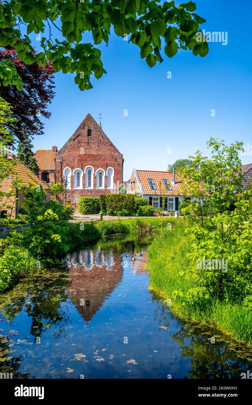 historical city of Loquard, Krummhoern, East Friesland, Germany Stock Photo