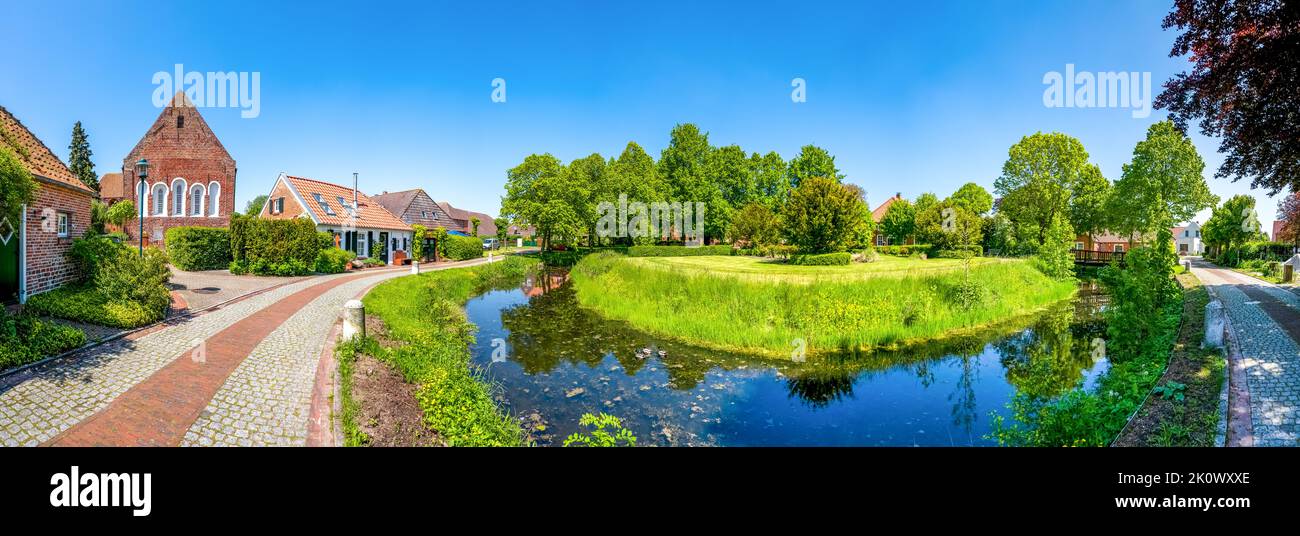 historical city of Loquard, Krummhoern, East Friesland, Germany Stock Photo