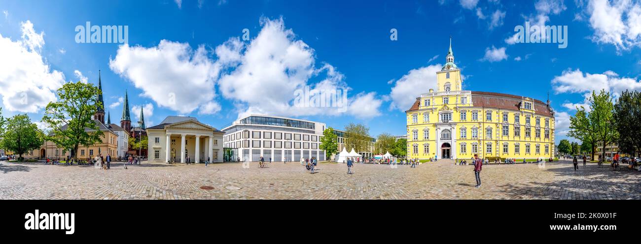 Castle Square in Oldenburg, Lower Saxony, Germany Stock Photo