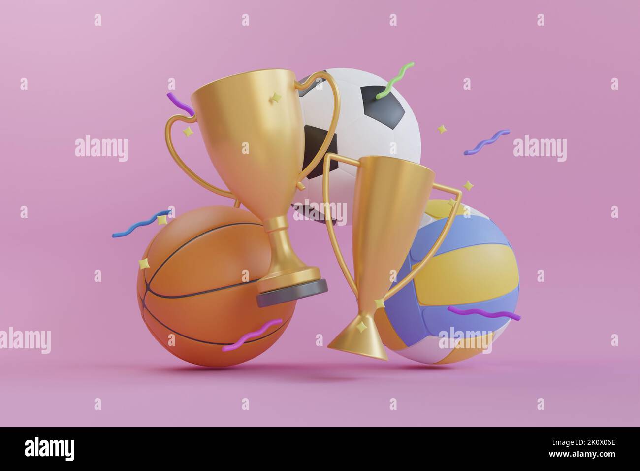 3D Champion different types of sport balls used in the sports of