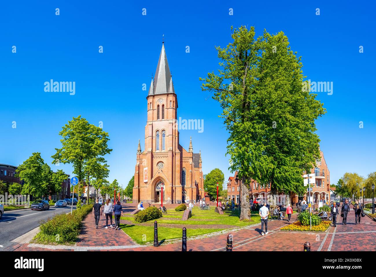 Church in Papenburg, Lower Saxony, Germany Stock Photo