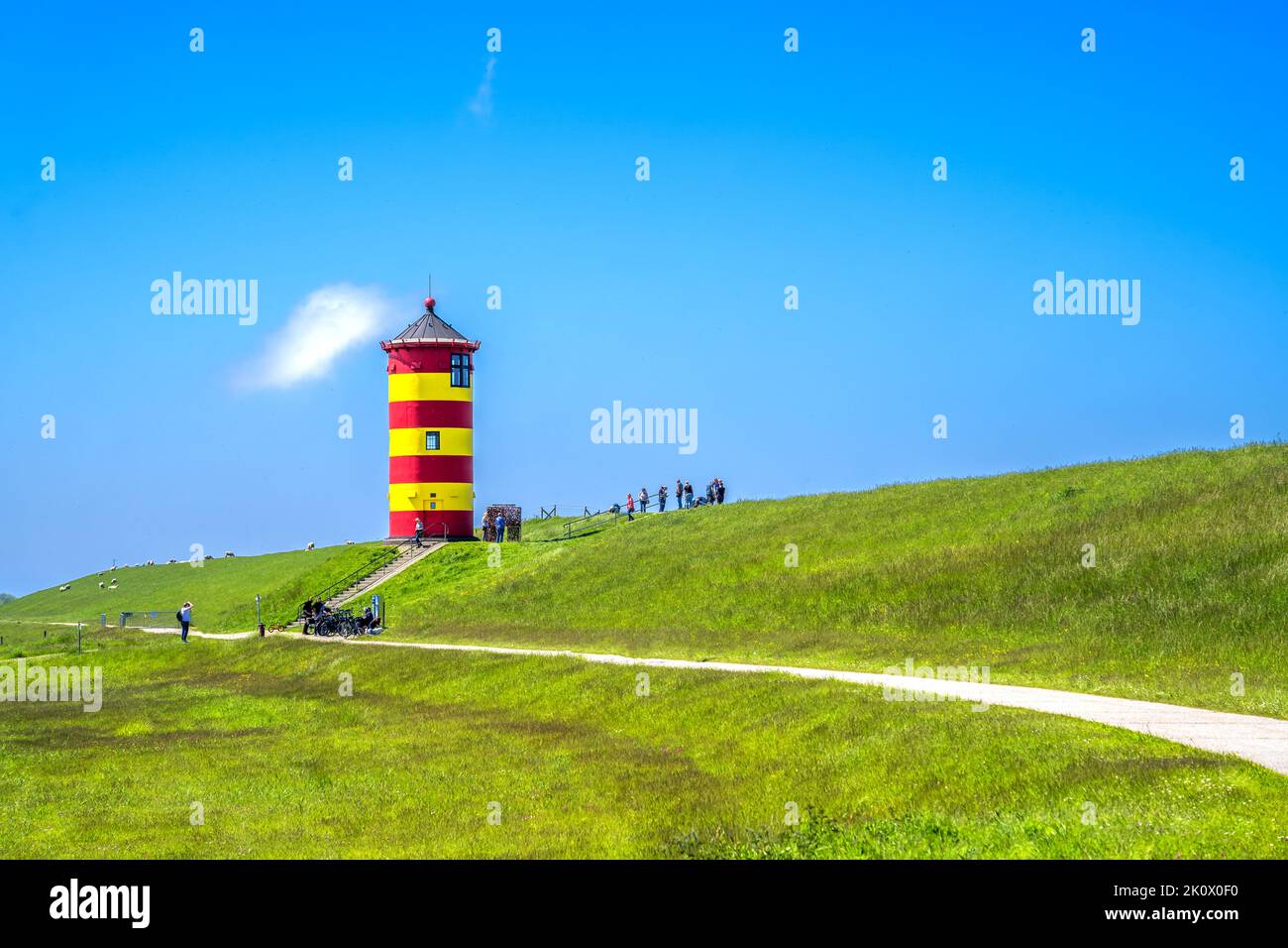 Pilsum Lighthouse in Greetsiel, Krummhoern, North Sea, Germany Stock Photo