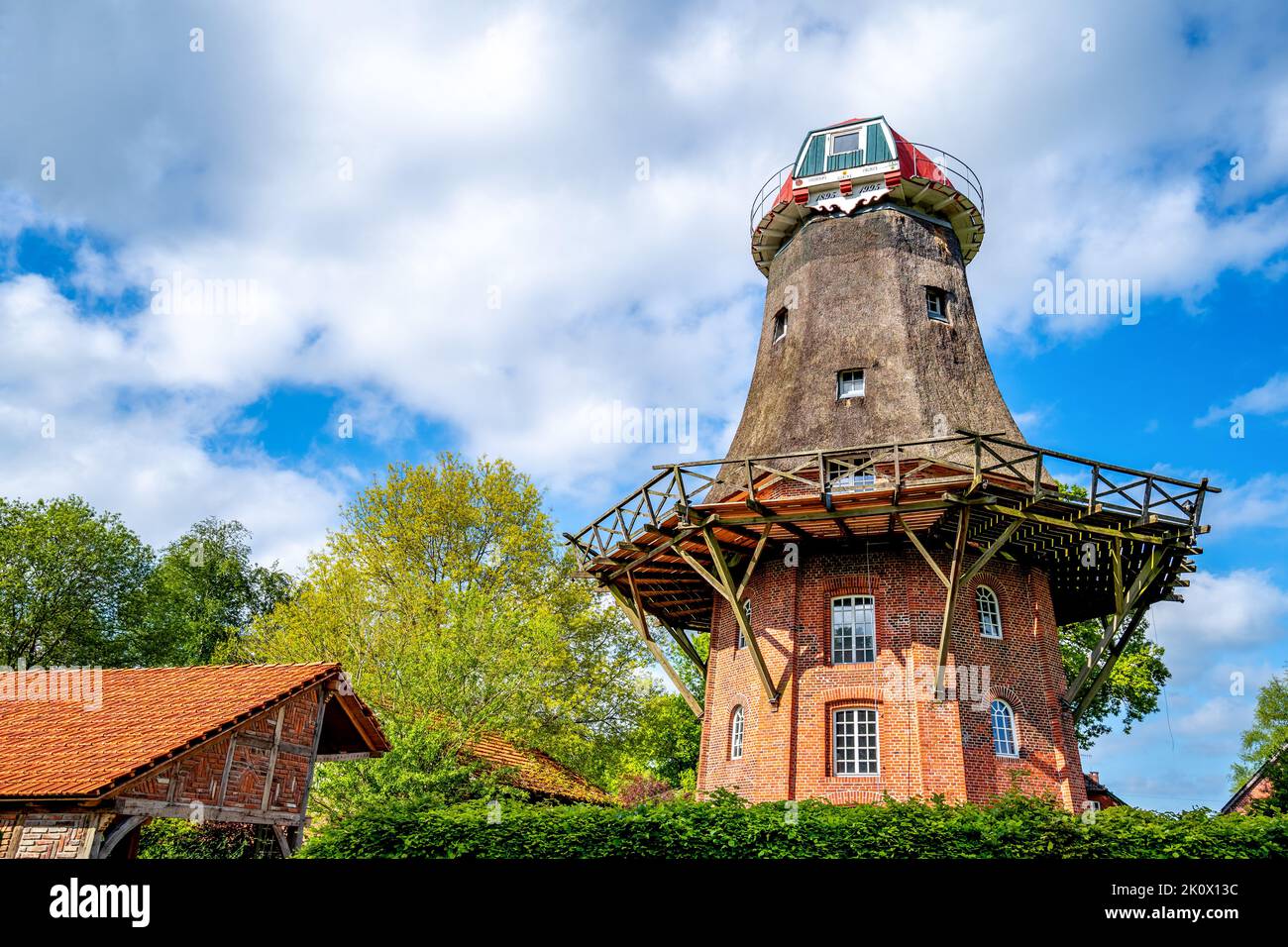 Windmill in Westerstede, Lower Saxony, Germany Stock Photo