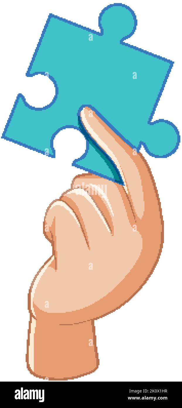 Hand holding a piece of jigsaw illustration Stock Vector Image & Art ...