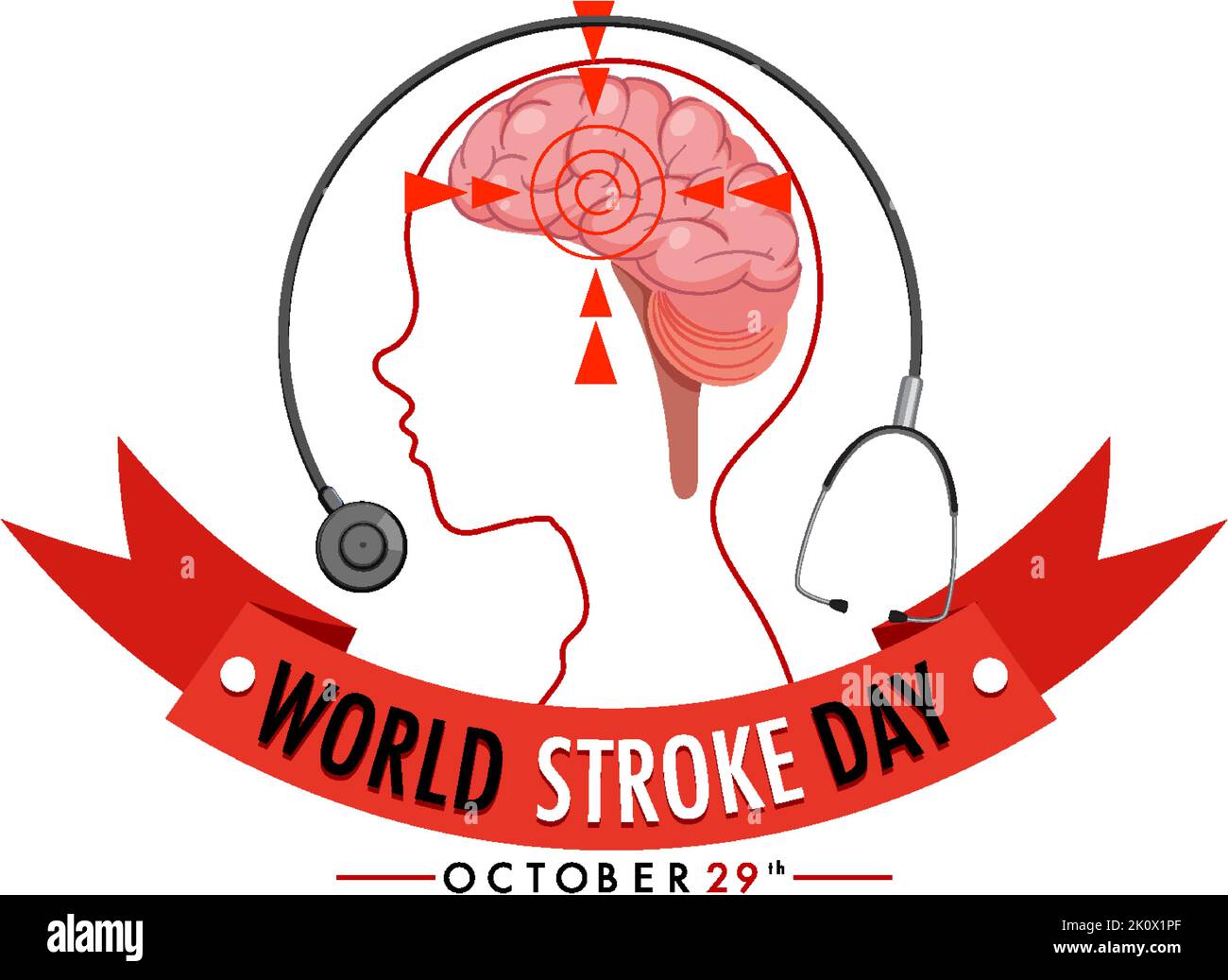 World Stroke Day Banner Design illustration Stock Vector