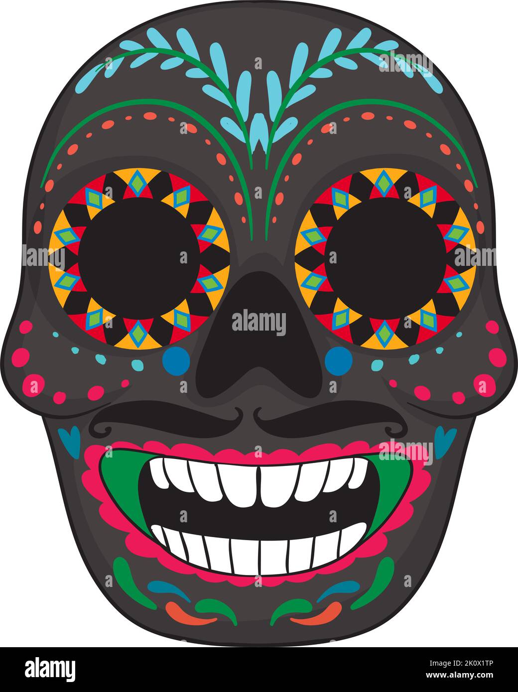 Mexican painted skull isolated illustration Stock Vector Image & Art Alamy