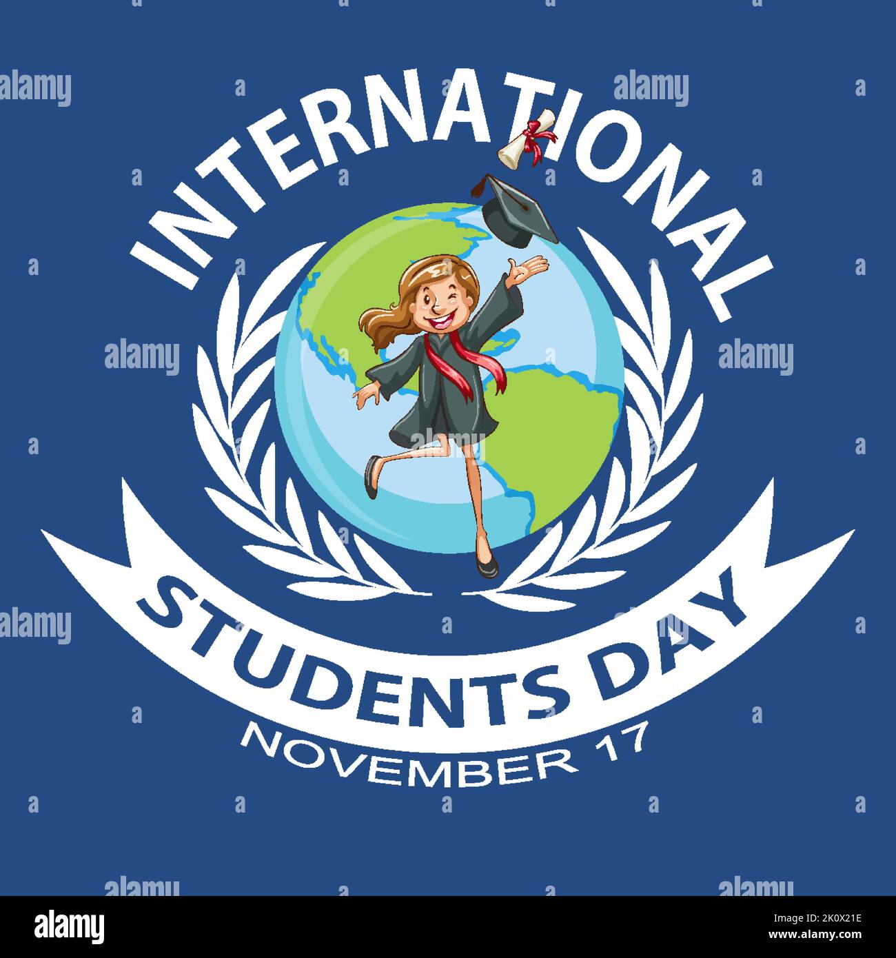 International Students Day Poster Design illustration Stock Vector 