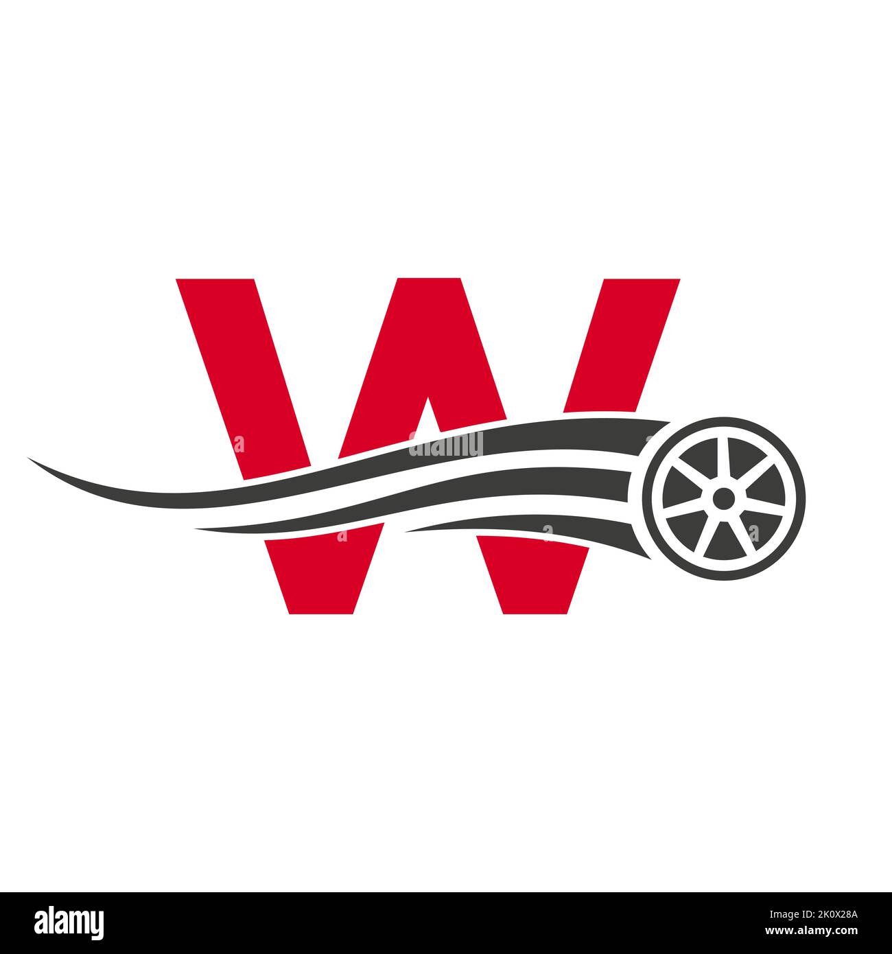 Sport Car Letter W Automotive Car Repair Logo Design Concept With