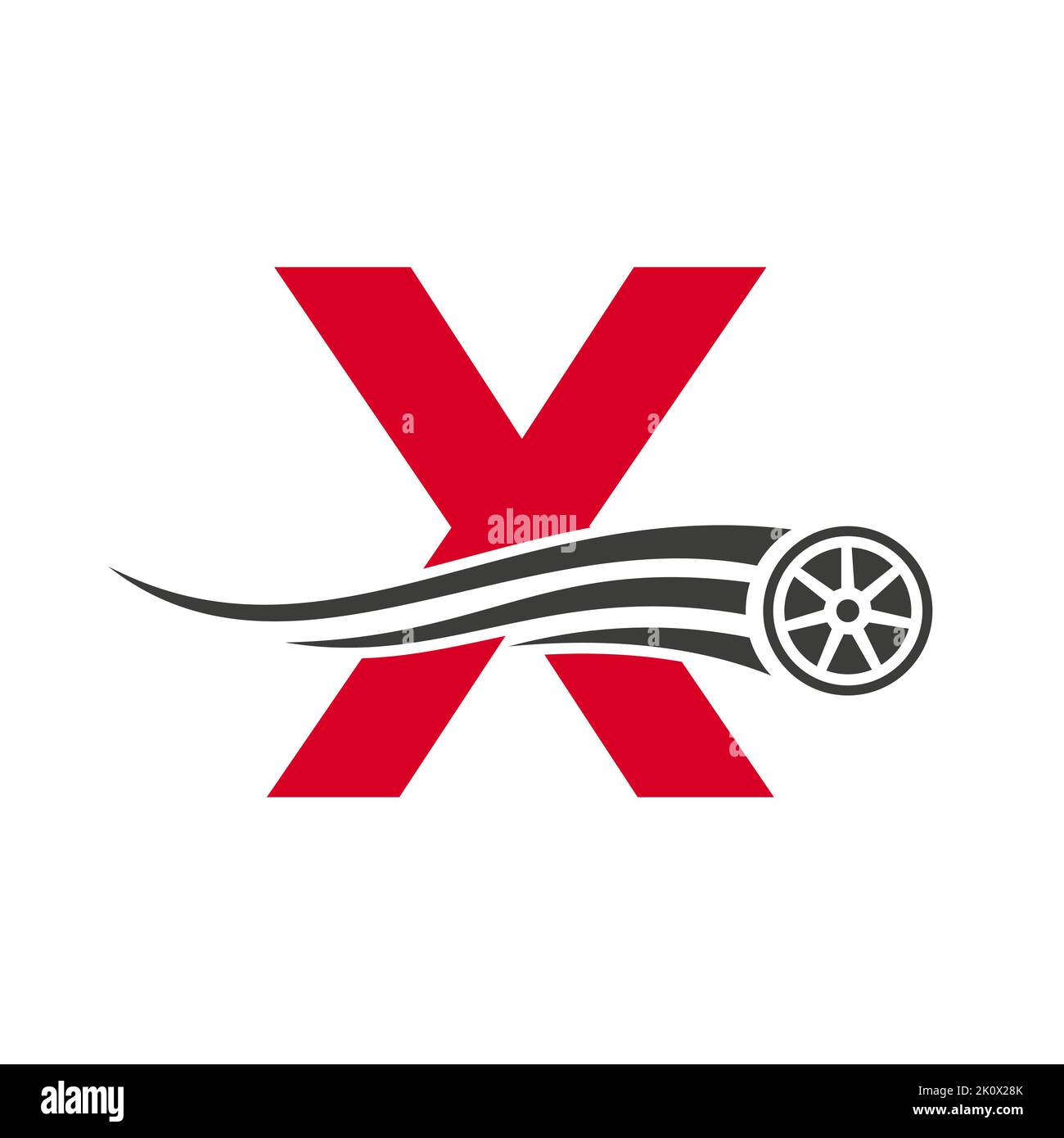 Sport Car Letter X Automotive Car Repair Logo Design Concept With