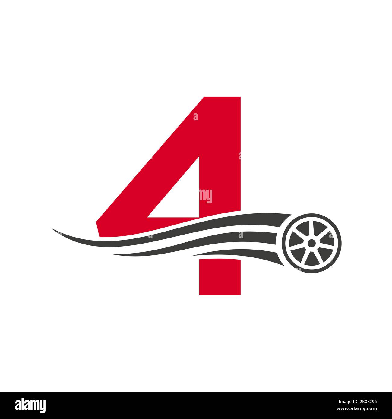 Sport Car Letter 4 Automotive Car Repair Logo Design Concept With ...