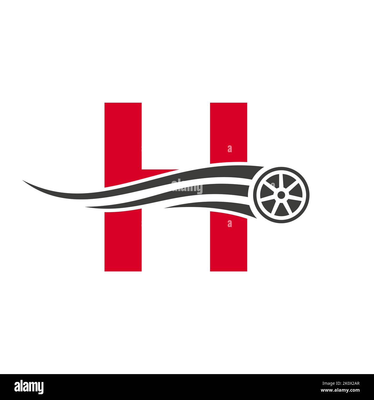 Sport Car Letter H Automotive Car Repair Logo Design Concept With