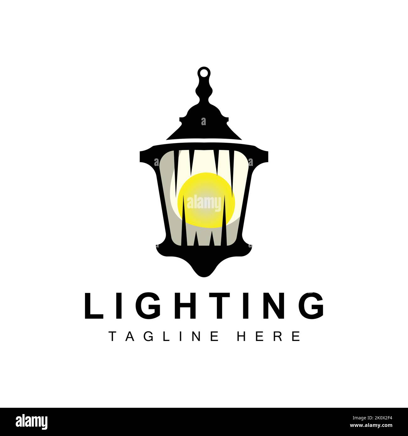 Lantern Lamp Logo Design, Life Lighting Vector, Lamp Logo Illustration