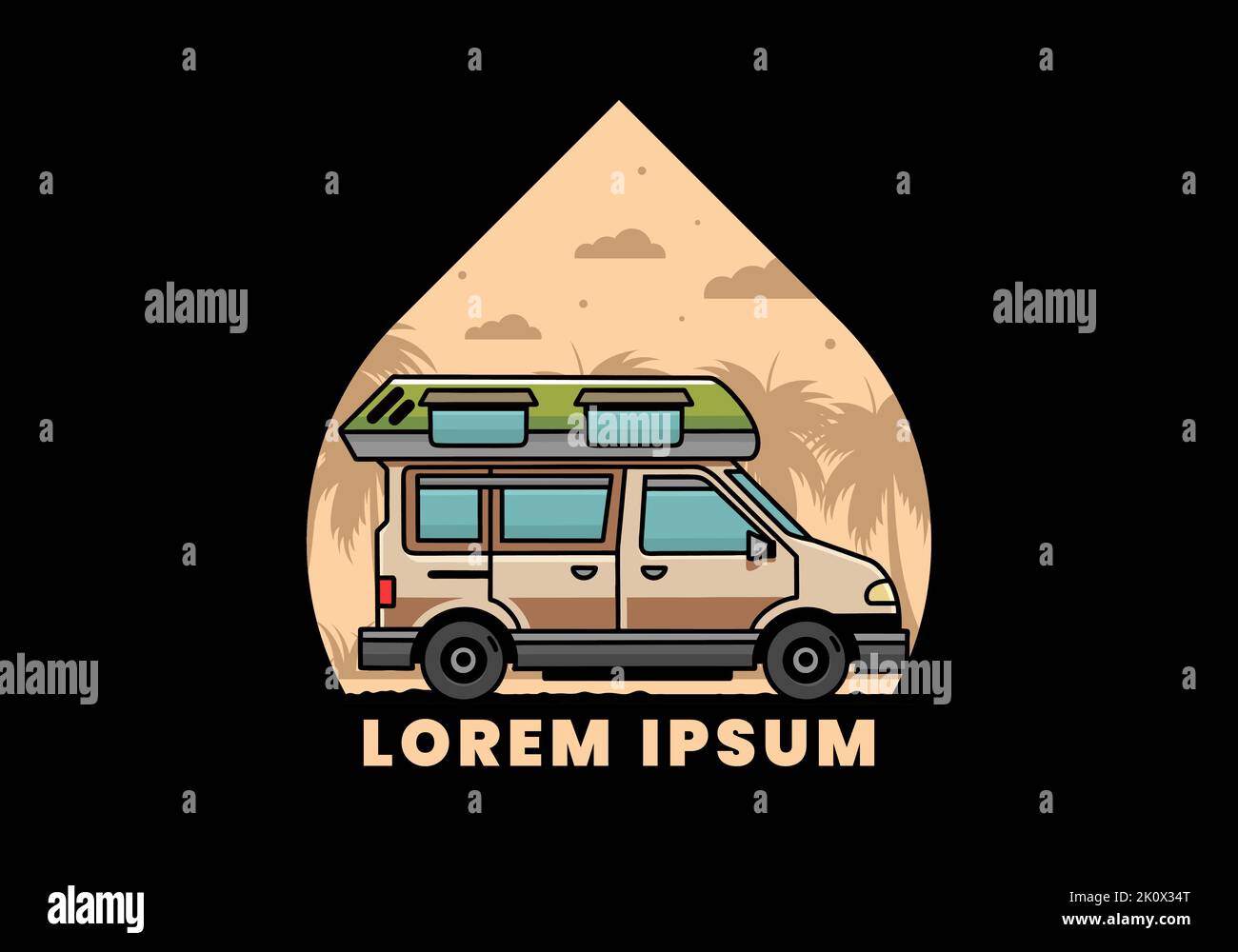 Colorful Van camper illustration badge design Stock Vector Image & Art ...