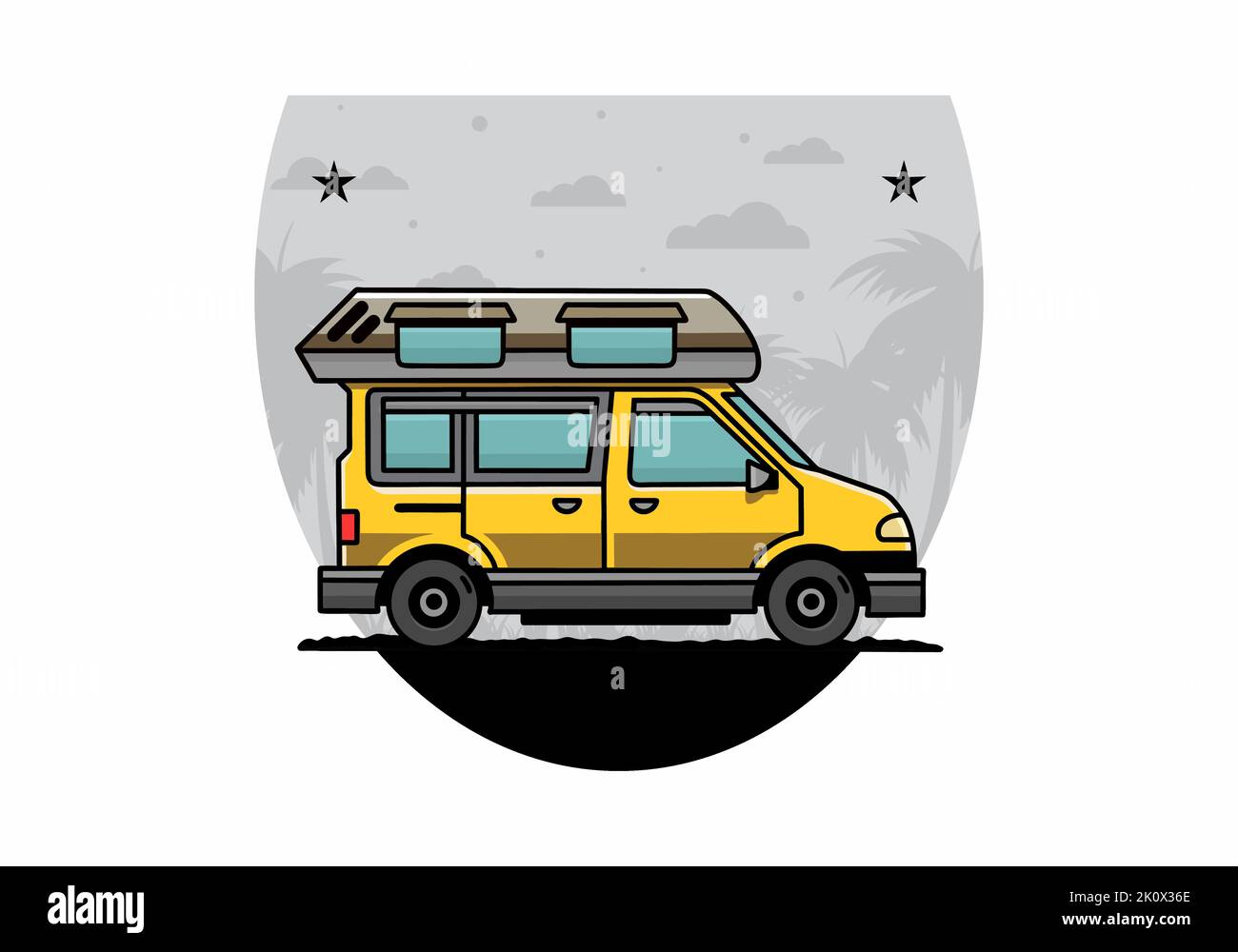 Camper van badge Stock Vector Images - Alamy